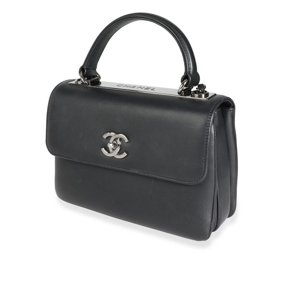 Chanel Black Smooth Calfskin Small Trendy CC Top Handle Flap Bag - Picture 2 of 7